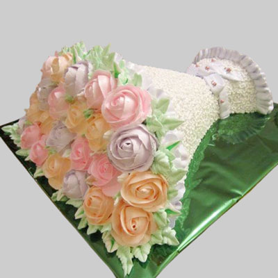 "Floral Bouquet Design Pineapple Cake - 3 Kgs (Code F01) - Click here to View more details about this Product